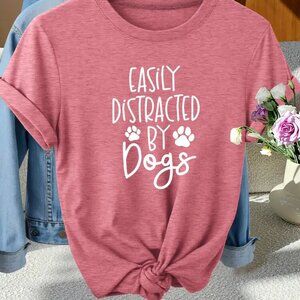 {NEW} Women's Dog Lover Tee Berry Color Small